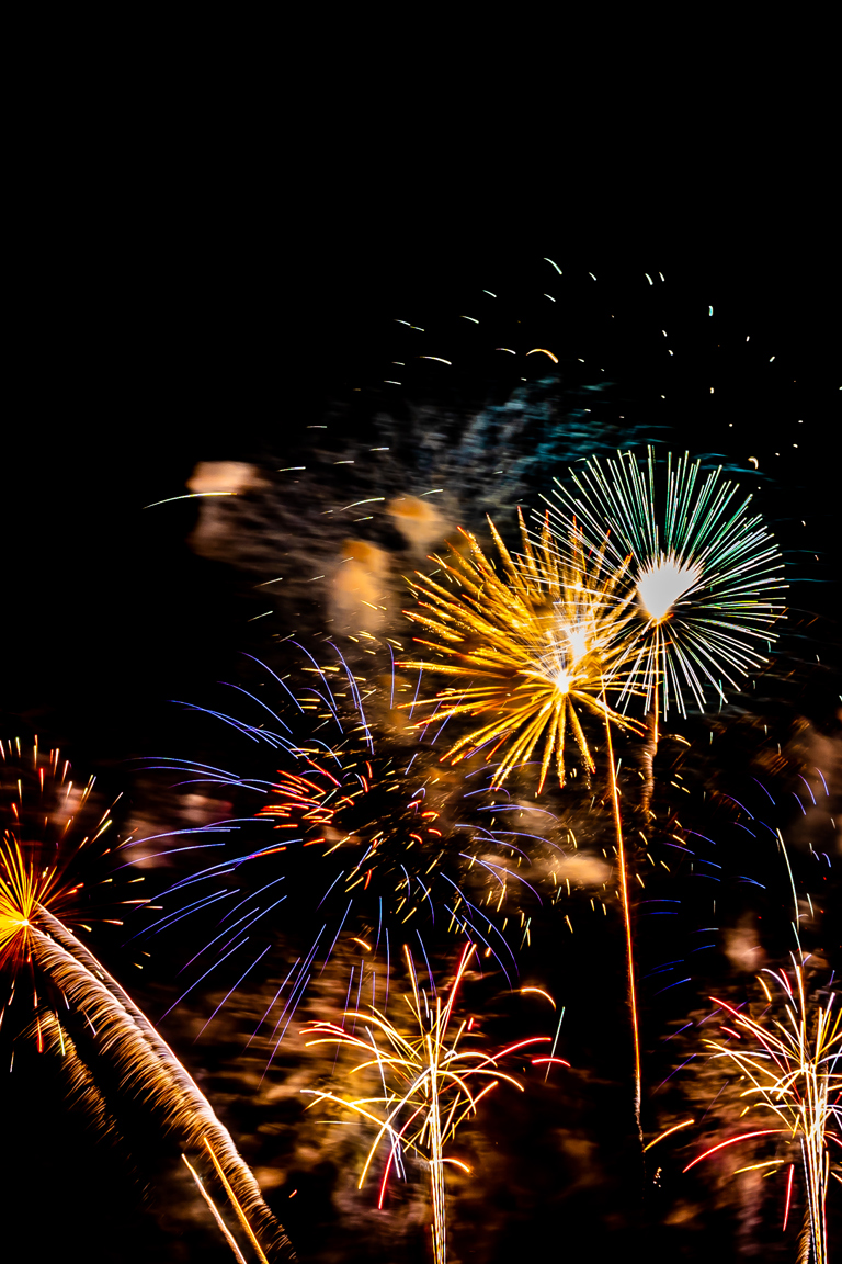 Beautiful Colorful Firework Display Night Celebrate